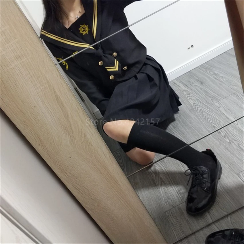 Японская школьная форма плохих девушек базовая плиссированная юбка отличные