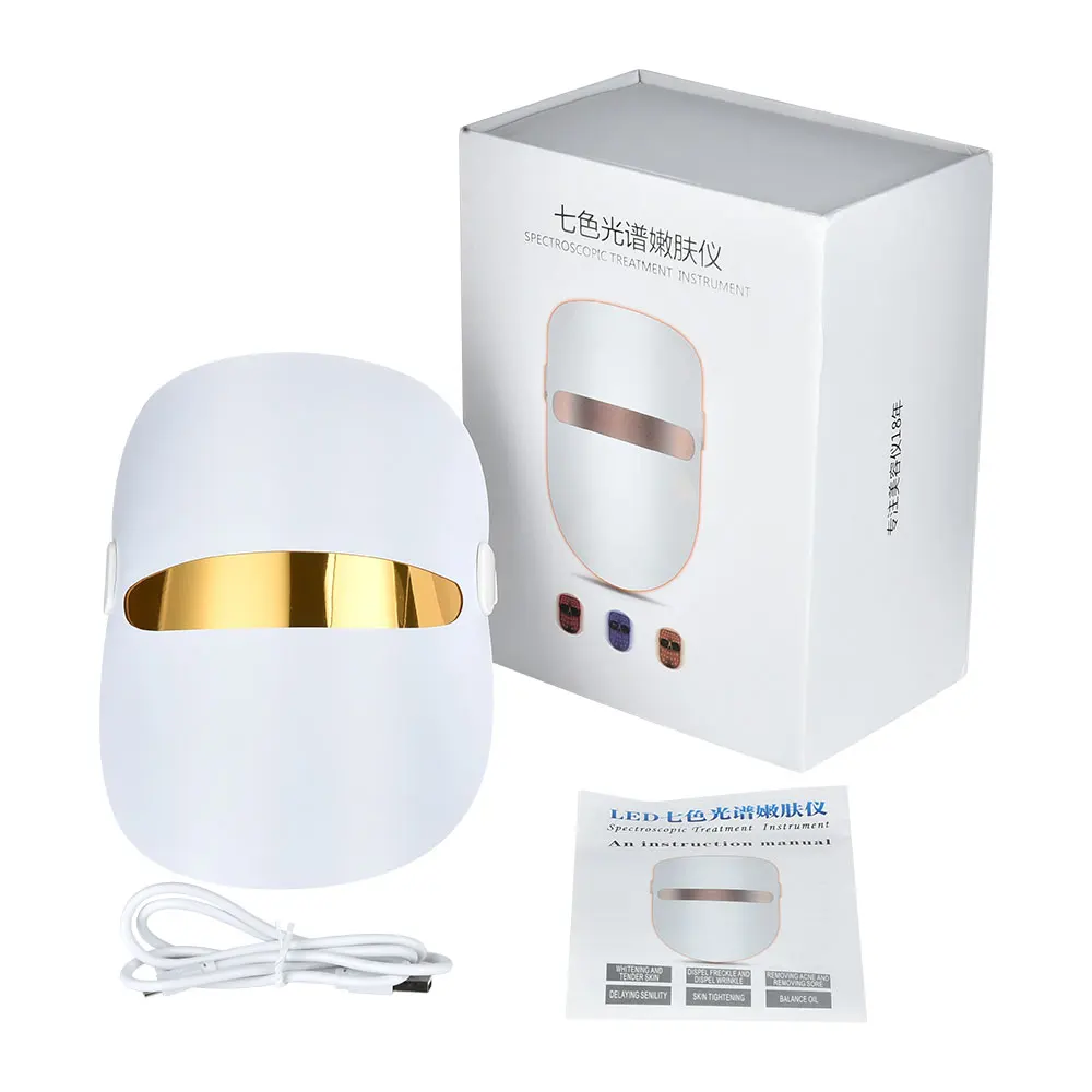 

Photon Therapy 7 Colors LED Mask Full Face Skin Care Tool Lightweight Led Facial Mask Reduce Wrinkle Skin Brightening Anti Aging