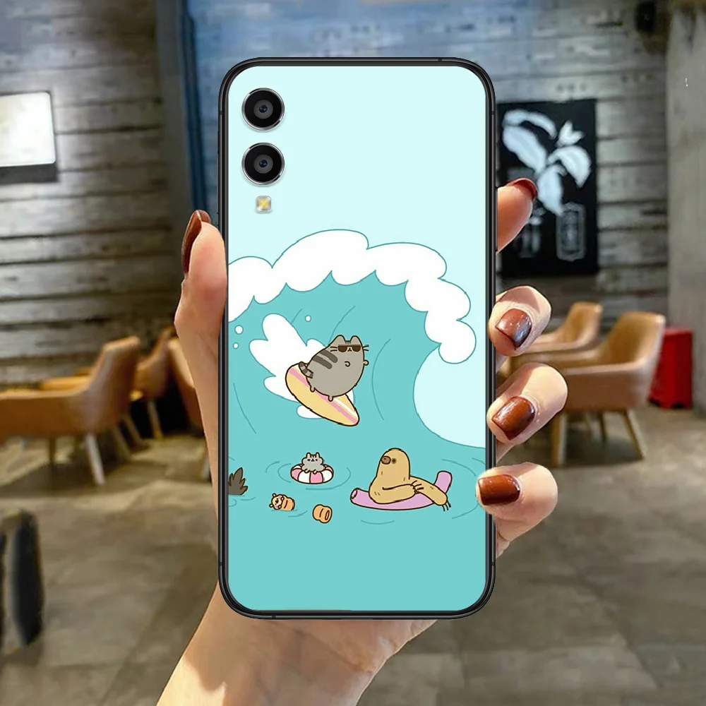 

Pusheen Cat Cartoon Cute Phone Case For HUAWEI Honor Nova 5 7 8 9 10 20 30 A C T I X Lite Pro black Funda Soft Bumper 3D Etui