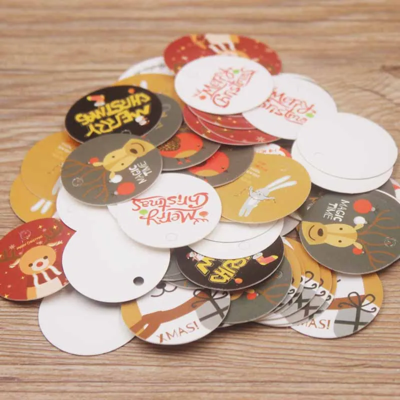 200 шт мульти милые белые/черные бумажные бирки для подарков веселые