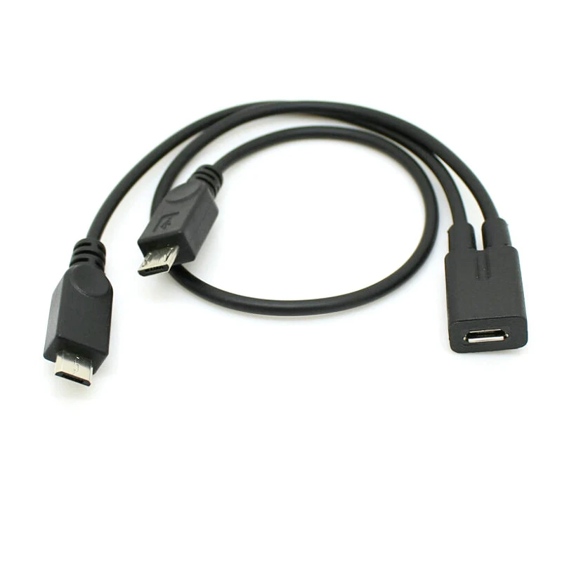 Разветвитель CY Micro USB Мама на 2 папа Удлинительный зарядный кабель для Galaxy S5 i9600 S4