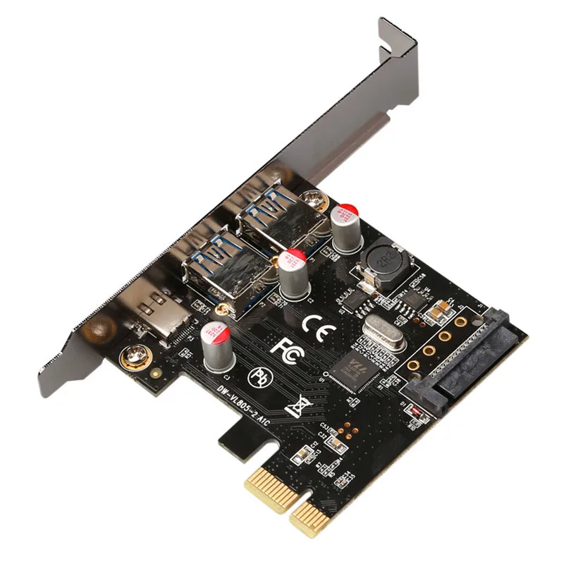 USB 3 1 Type C PCIe Плата расширения PCI e к и 2 A 0 адаптер Express Riser Card для настольных чипов