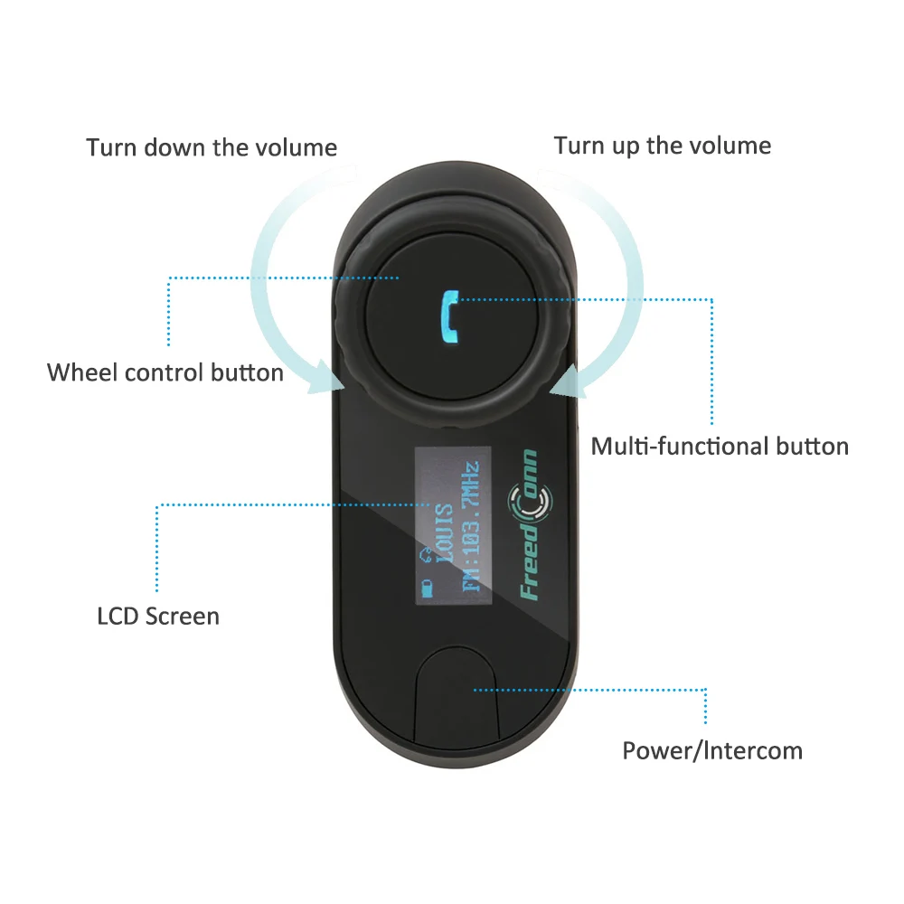 Гарнитура QPLOVE для мотоциклетного шлема Freedconn tcom sc 2 шт. bluetooth внутренняя связь с ЖК