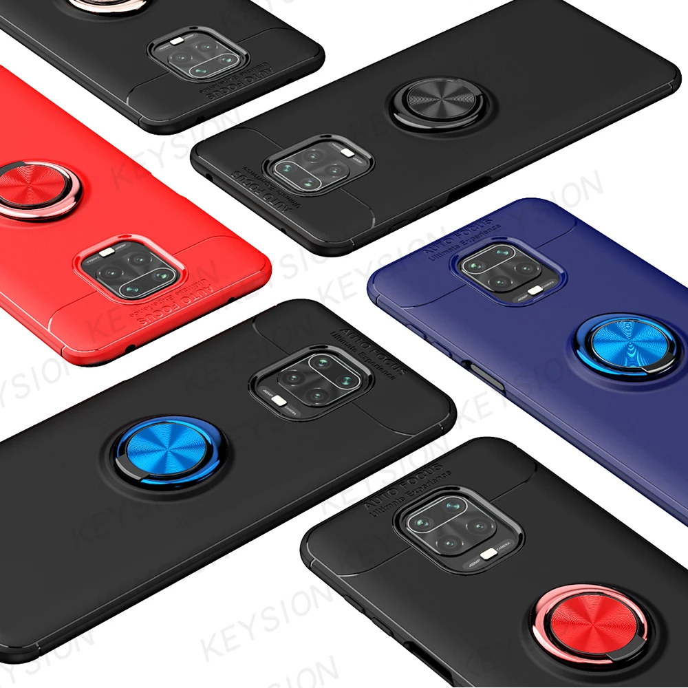 keysion metal ring case for redmi note 9s 9 pro 9a 9c 8 8t 7a k20 shockproof phone cover for xiaomi mi note 10 lite poco f2 pro free global shipping