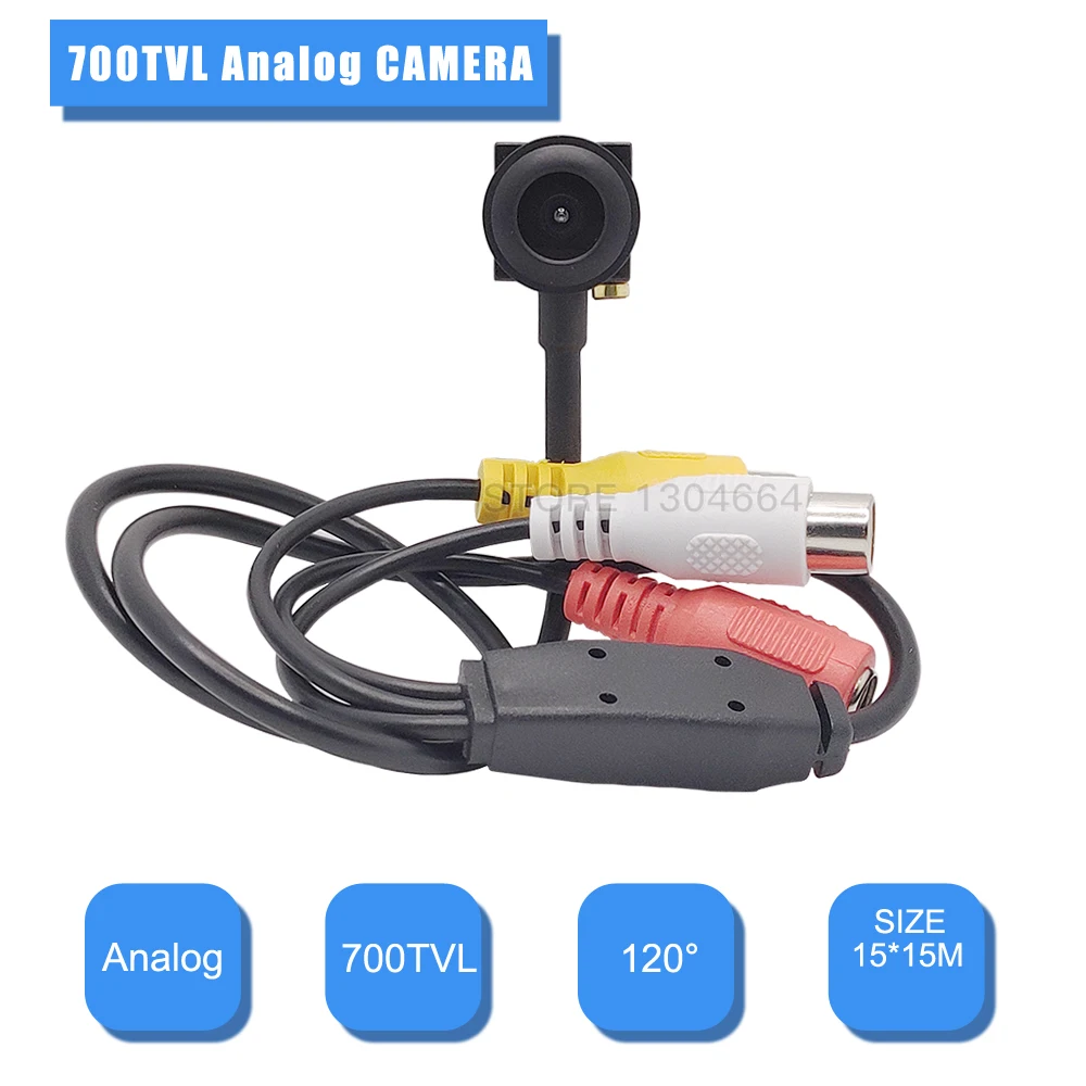 Аналоговая мини-камера видеонаблюдения HD 700TVL с широким углом обзора 120 градусов