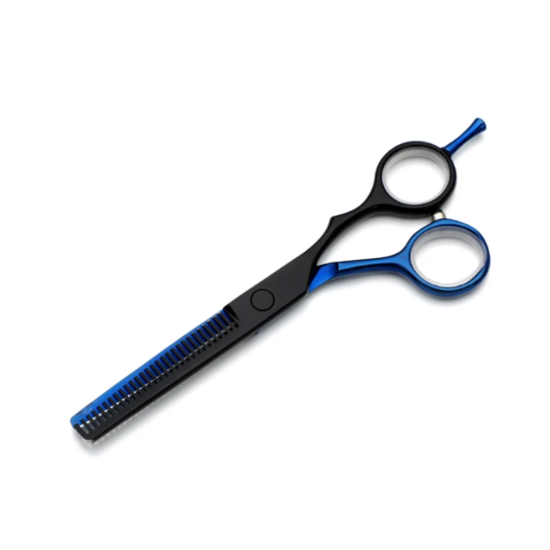 

Hairdressing Scissors Combination Set Blue And Black Color Flat Tooth Scissors Home Hair Salon Barber Stylist