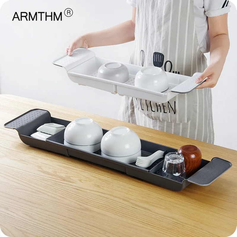 Ванная/кухонная раковина сливной держатель Выдвижная Ванна стеллаж для хранения