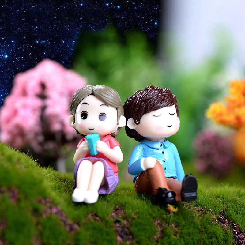 Miniature Lover Couple Figurines Craft Fairy Garden Bonsai Ornament Gift |