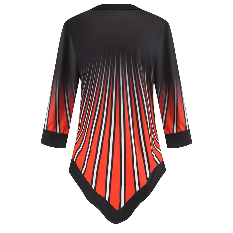 Весна 2020 женская блузка размера плюс Повседневная рубашка с рукавом в семь точек