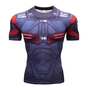 Men's Compression T-shirt Super Hero Falcon Fitness T Shirt Tops Tight Cycling Sport Tee Costume