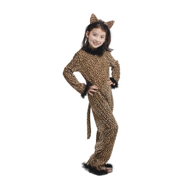 Umorden/костюм леопардовой расцветки для девочек; короткое платье-пачка для девочек; Детские карнавальные вечерние костюмы на Хэллоуин; Disfraz