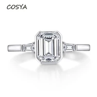 cosya real d color 2 carats moissanite ring for women 100 925 sterling silver luxury wedding engagement party fine jewelry gift
