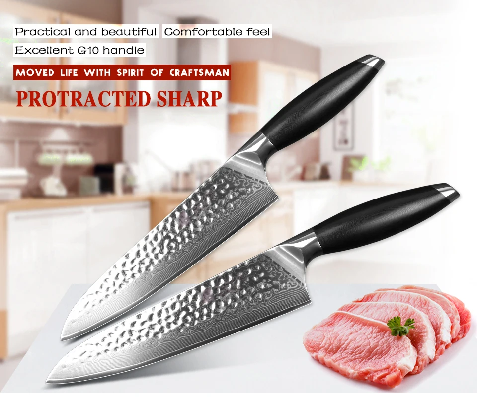 XINZUO " дюймовый нож Gyuto 10Cr15CoMoV японский Дамасская сталь Newarrival кухонные инструменты поварские ножи G10 Ручка