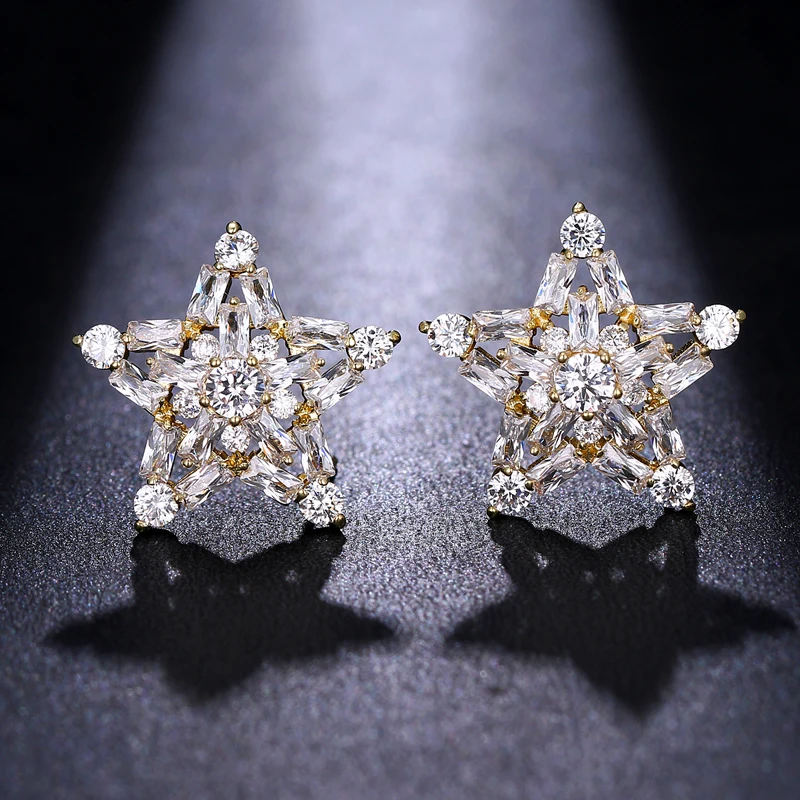 Корейские серьги блестящие циркониевые серьги-гвоздики для женщин Модная