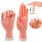 2 шт., модель для практики маникюра, Мягкая ручная модель, гибкий и подвижный силиконовый протез, искусственные руки, тренировочный дисплей для нейл-арта, модель, инструмент для маникюра