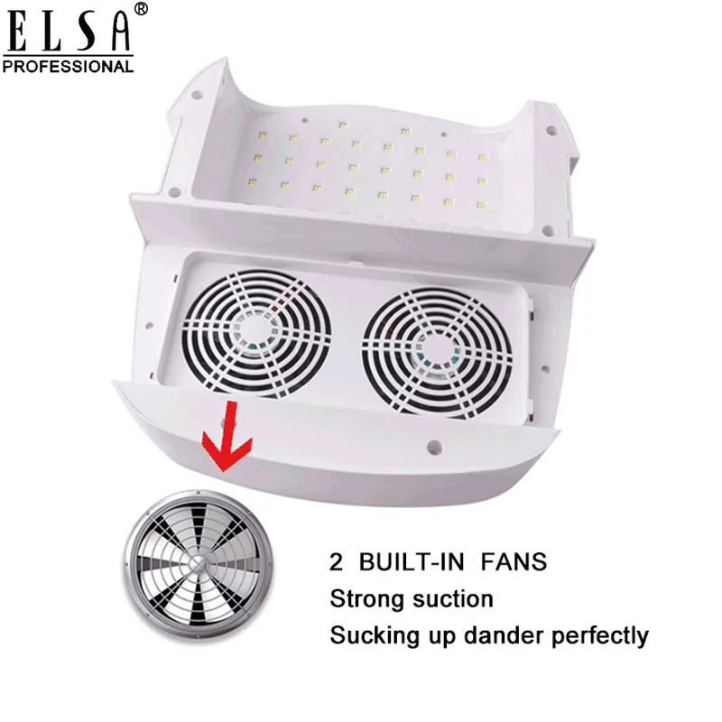 Маникюрный пылесос 2-в-1 с лампой для ногтей и пылесборником двумя мощными