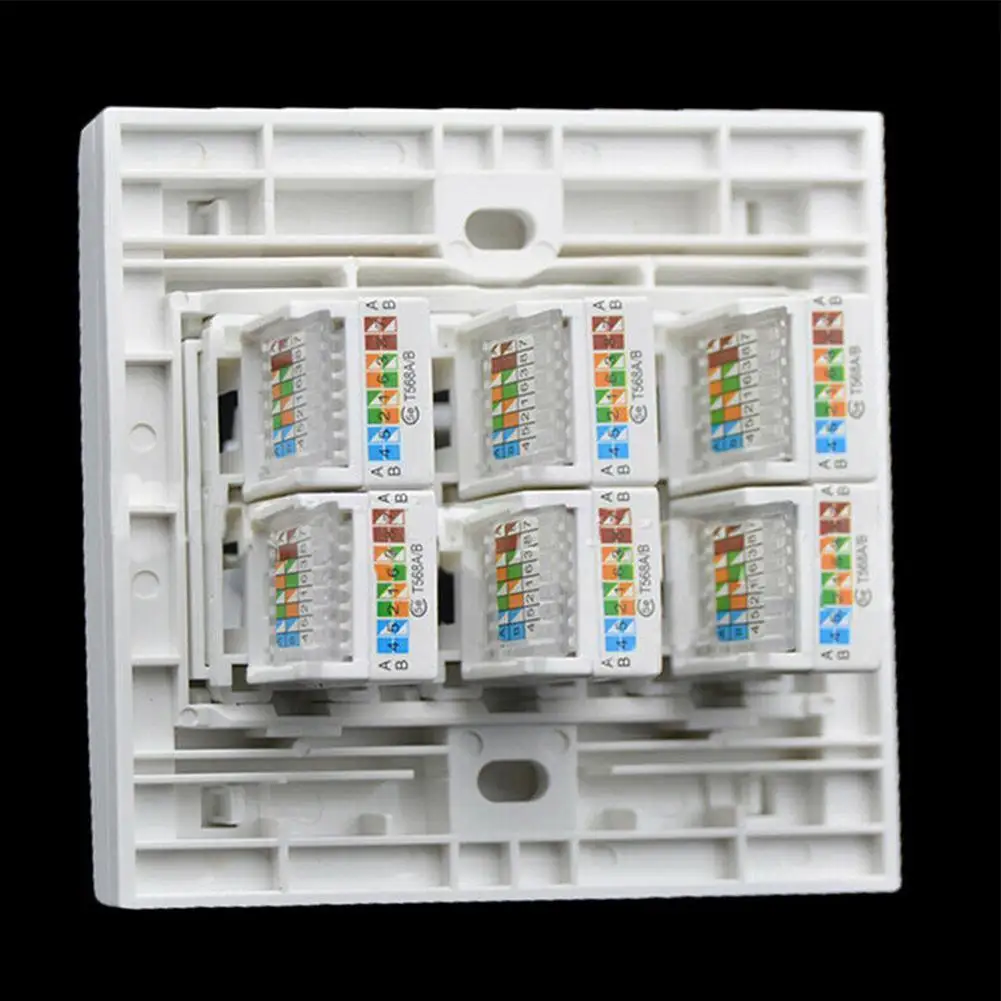 

86 Type Computer Socket Panel Cat5e Network Module 1to Wall Port Interface Socket Panel Rj45 6 Outlet Cable L1h4