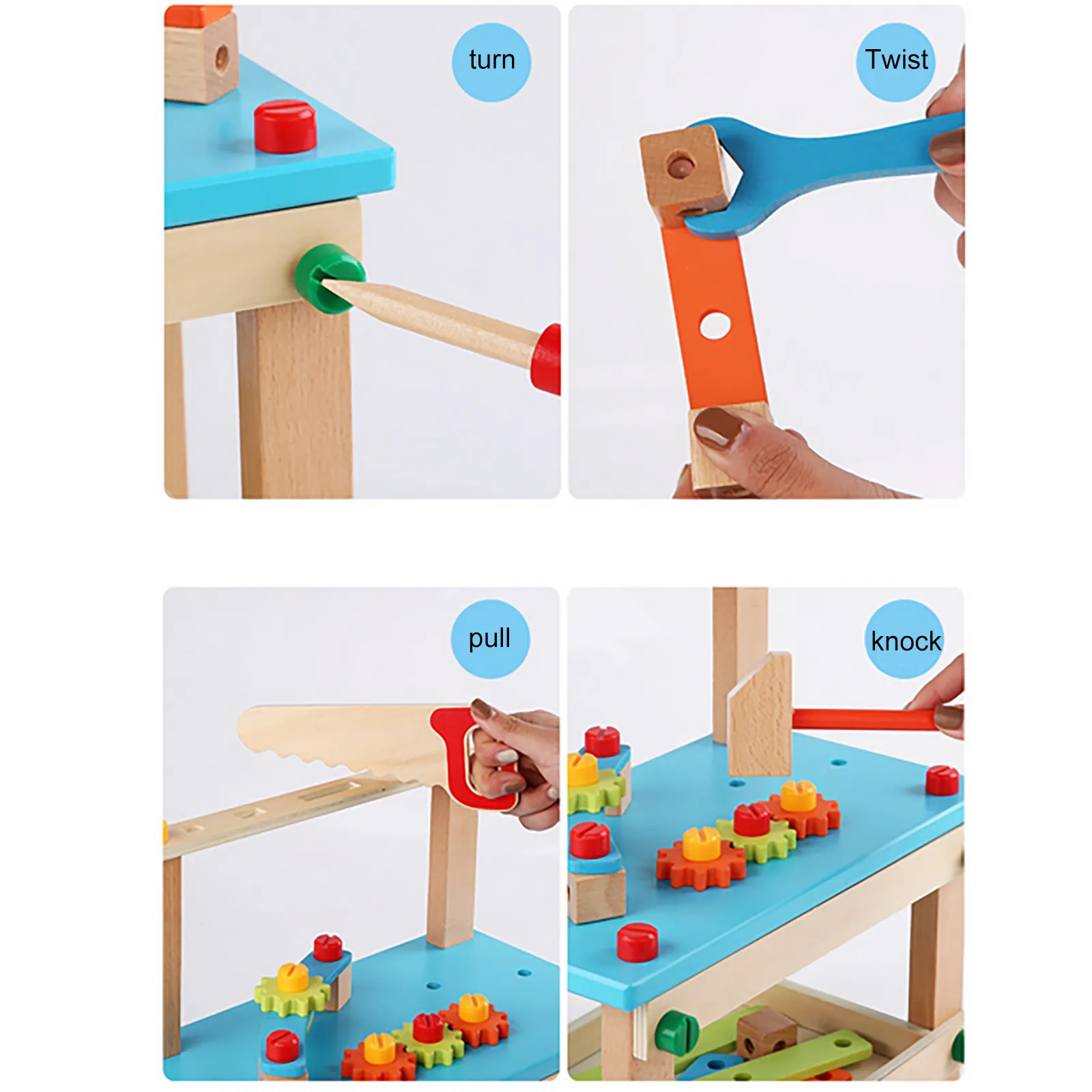 

2021 Baby Children's Wooden Toys Simulation Disassembly Tool Table Mount Screw Nut Toy Puzzle Develops Brain-Boosting Attention