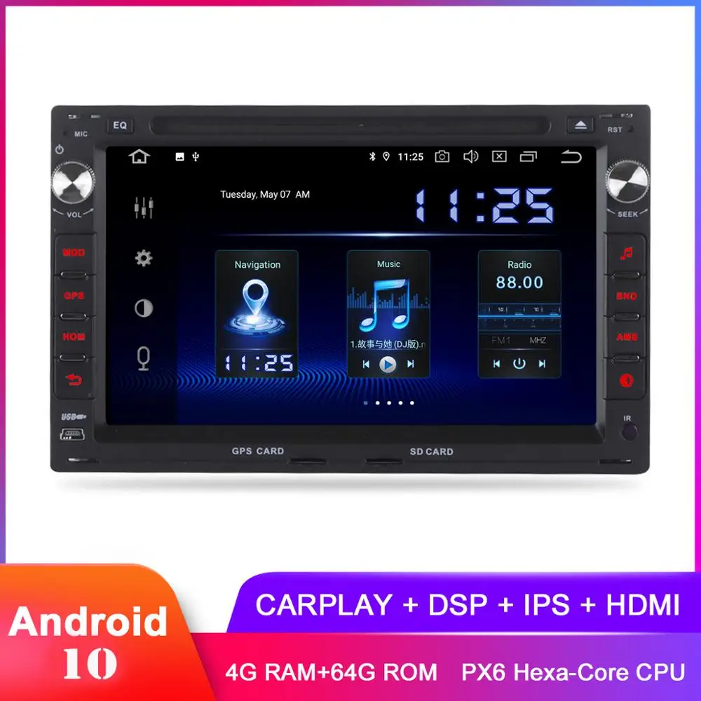 Автомобильная стереомагнитола 7 дюймов IPS Android 10 GPS для Passat B5 Golf Sharan транспортер T4 T5