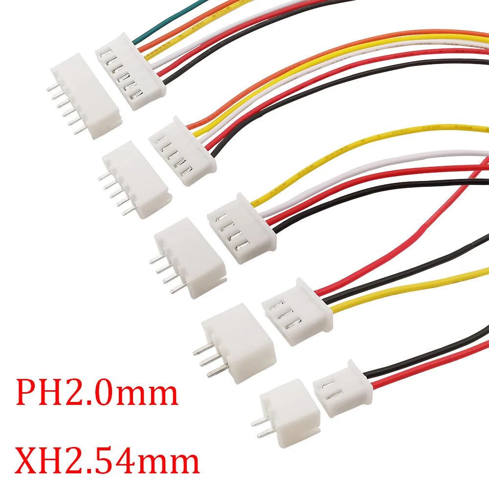 

Коннектор JST XH2.54 PH2.0mm для проводов 2P 3P 4 P 5P 6P, штепсельная вилка с гнездом, клемма 26AWG, кабель JST, коннектор 20 см, 10 комплектов