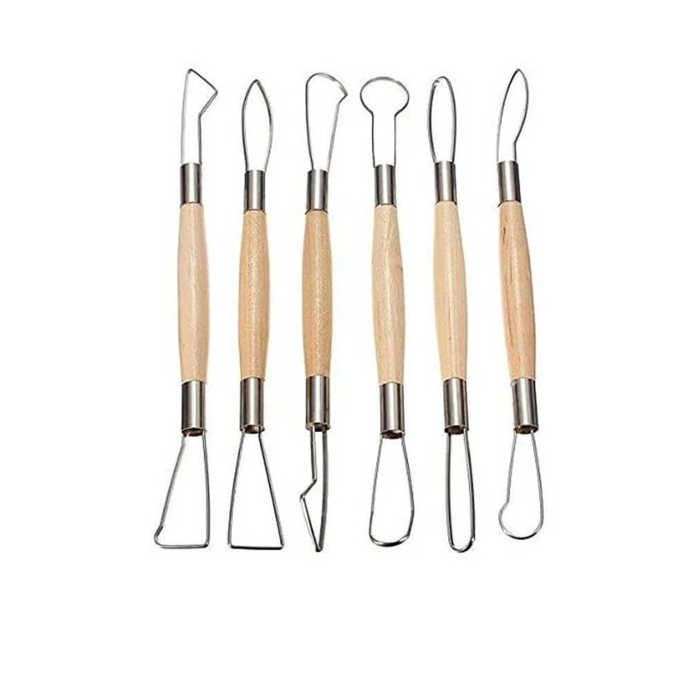 

61 pieces/set DIY Pottery Kit Arts Crafts Clay Sculpting Tools Wooden Handle Model Carving Tools Modeling Clay Tools Set as Gift