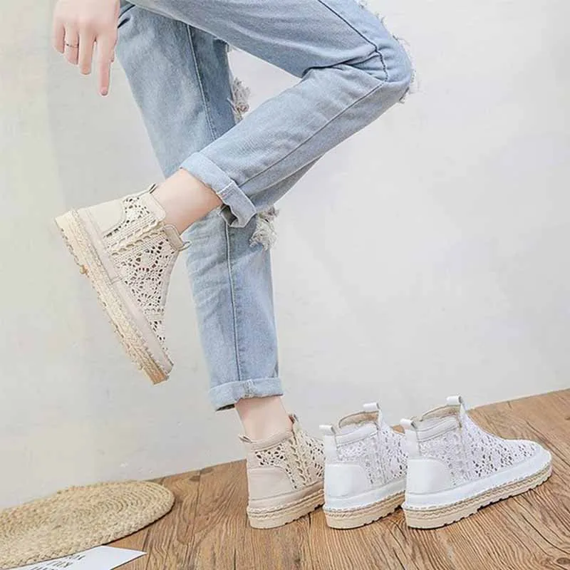 

Women Shoes 2021 Spring Breathable Mesh Summer Lace Walking Fashion Light and soft Shallow New Non Slip Casual Shoes
