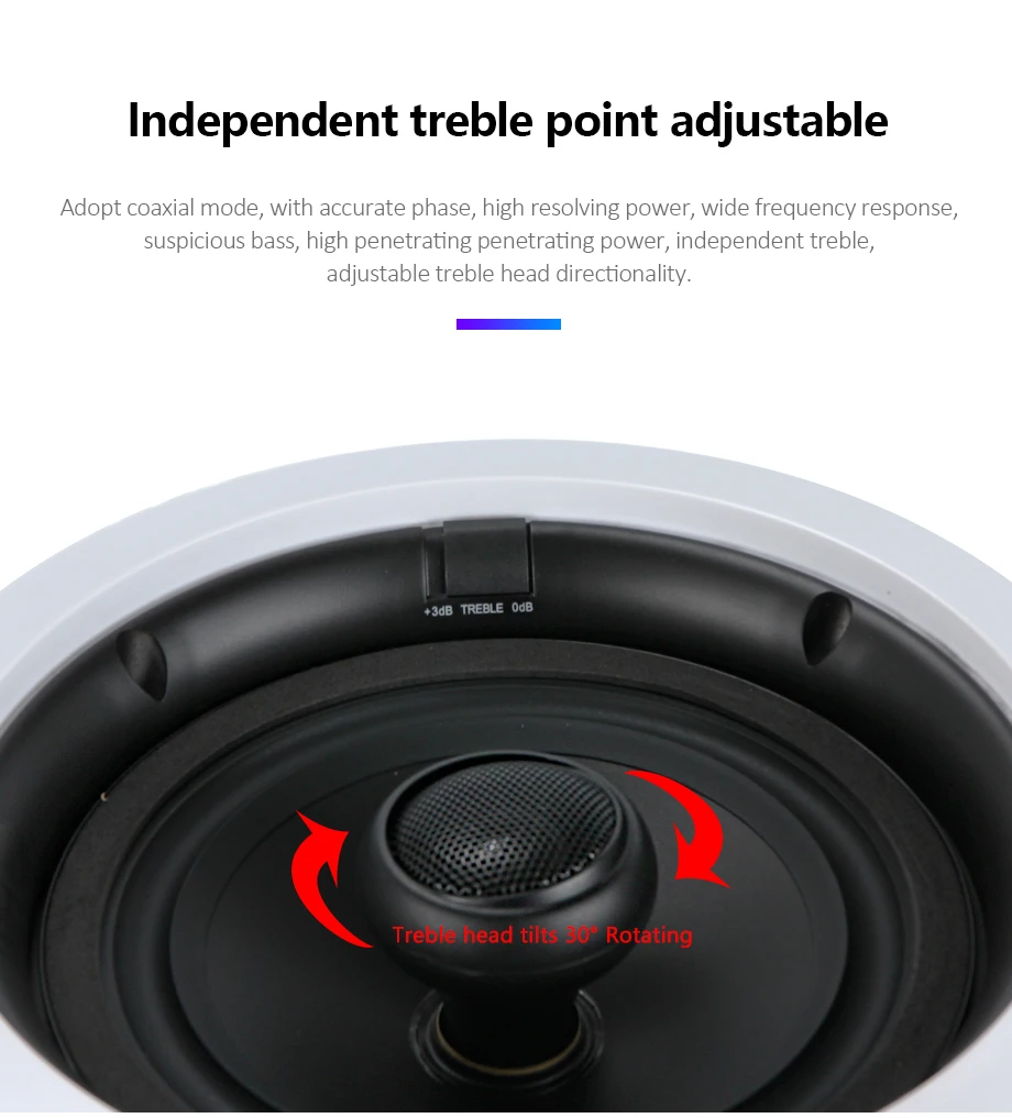 Oupushi VX6-C Bluetooth активный громкоговоритель PA звуковая система 6,5-дюймовый потолочный динамик Bluetooth для домашней музыки