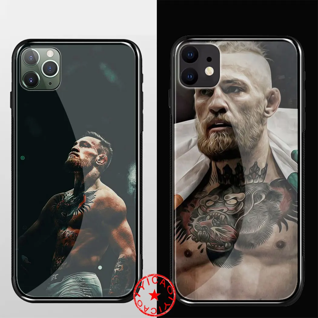 Conor McGregor Irish Fighter Custom Tempered Glass Case for iphone 5 5S SE 6 6S 7 8 Plus 11 Pro X XR XS Max Cover | Мобильные
