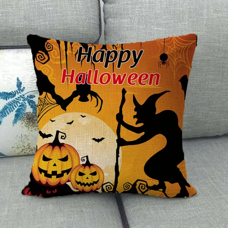 Halloween Pumpkin Pillowcase Witch/Spider/Bat Cushion Cover Throw Pillow Case for Sofa Party Chair Decoration | Дом и сад