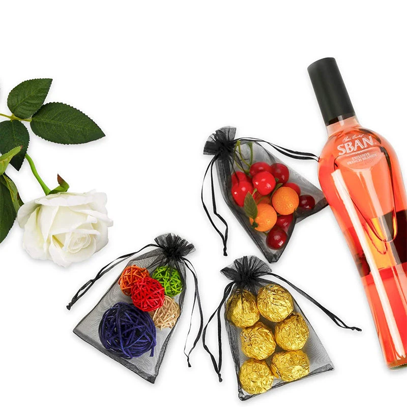 10 шт./пакет органза шнурок мешки для ювелирных изделий сетчатые подарка