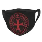Неодноразовая маска Рыцари Templar Seal Cross Mouth, маска Deus Vult против смога, Пылезащитная маска, респиратор, маска для рта
