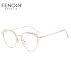 Оптические очки FENCHI в стиле ретро для мужчин и женщин, аксессуар для работы за компьютером, в винтажном стиле, в розовой и золотой оправе