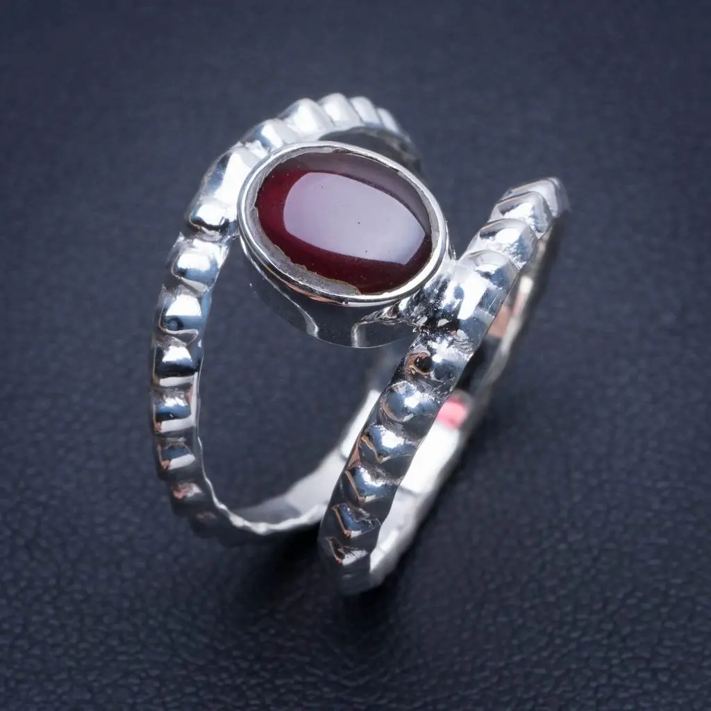 Кольцо из 925 пробы серебра с натуральным аметистом американский размер 7 75