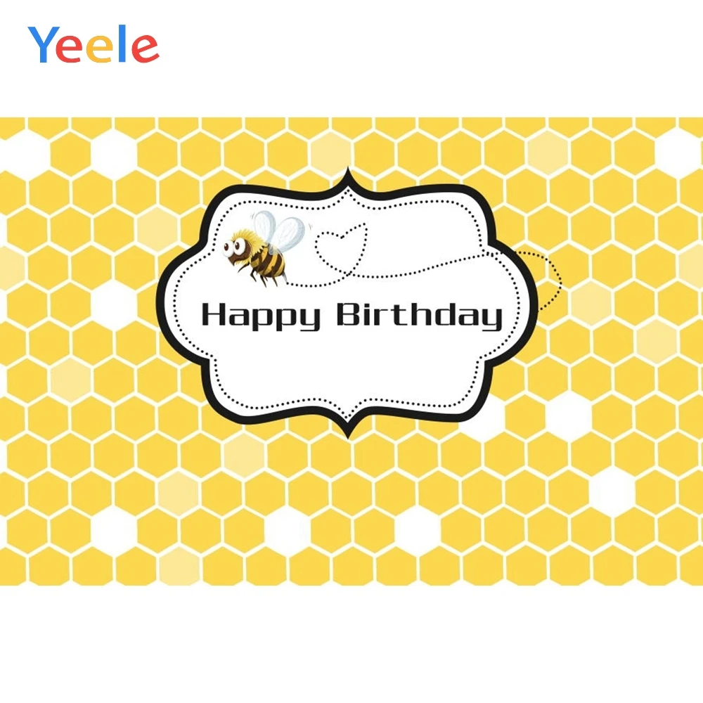 Yeele Newborn Baby Shower Boy Girl Birthday Party Photo Background Flower Honey Bee Yellow Photography Backdrop for Studio | Электроника