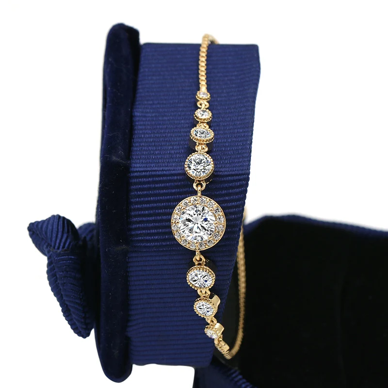 MIEG New 2020 Trendy Rose Gold Color Round CZ Cubic Zirconia Charm Bracelets Bangle For Women or Girl Jewelry Gift | Украшения и