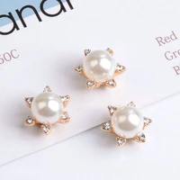 10 pcslot classical rhinestone pearl flower plate diamond button jewelry scarf for hair accessories sewing decorative coat