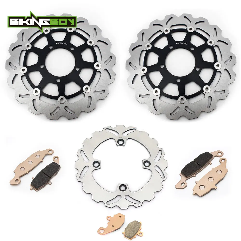 Фото Тормозные диски и колодки BIKINGBOY для Kawasaki ER-6F Ninja 650R ER-6N 06-16 (передние и задние) + колодки EX ER №1