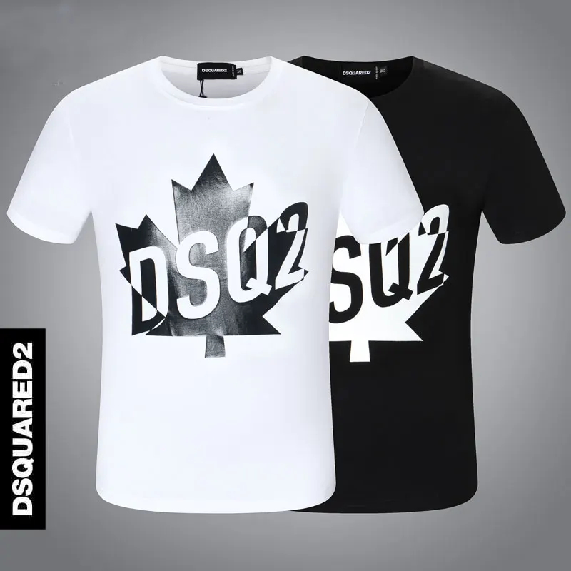hot brand 2021 summer dsquared2 street hip hop mens round neck short sleeved t shirt cotton letter printing casual tee men free global shipping