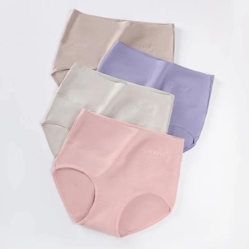 

4 шт./компл. женские бесшовные трусы с высокой талией и принтом