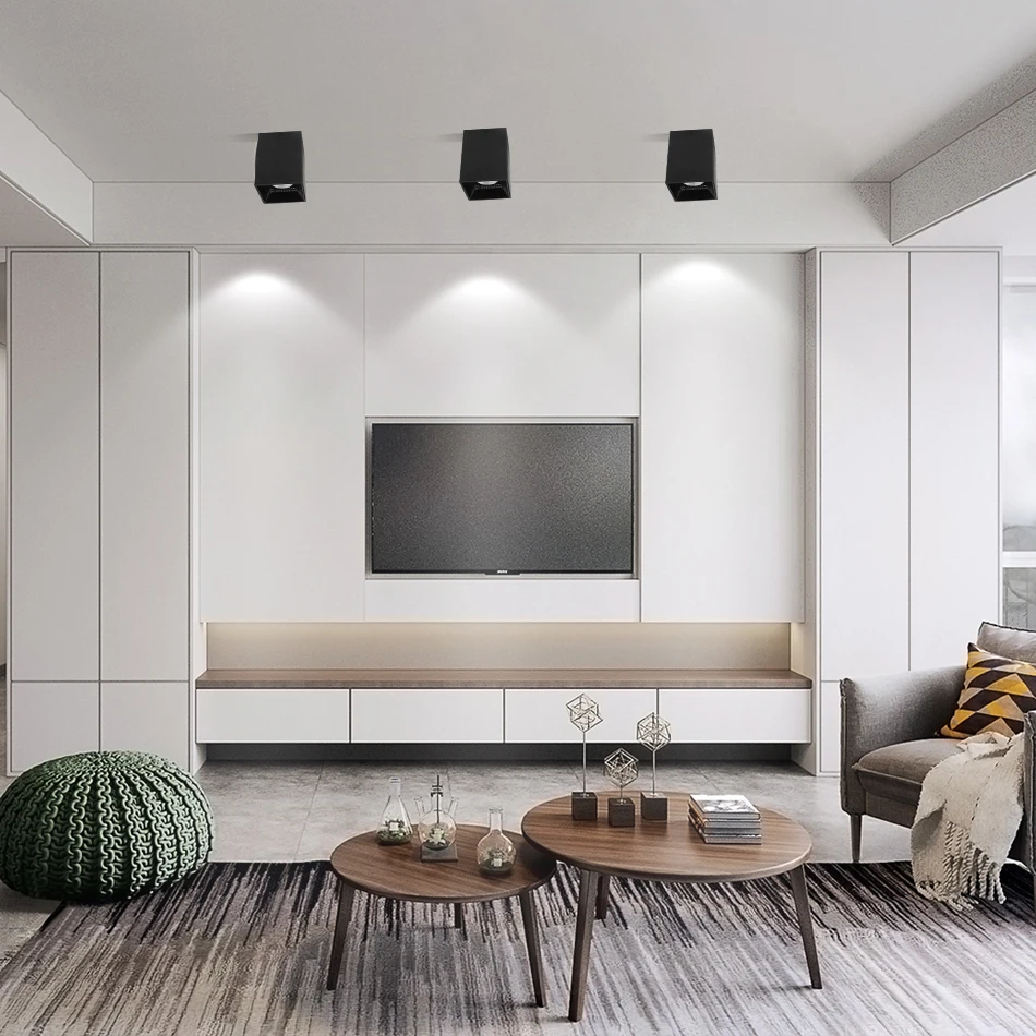 Goedkoop Surface Mounted Vierkante LED Downlight Wit Zwart Hoge Kwaliteit Voor Kamer/Gang/Hal/Foyer AC85-260V COB Cube Spot Light