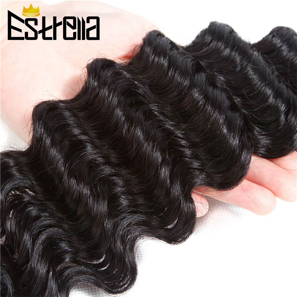 

Brazilian Deep Wave Hair 2 Bundles With13x4 Ear to Ear Lace Frontal Closure Remy Human Hair Deep Wave Bundles With Frontal