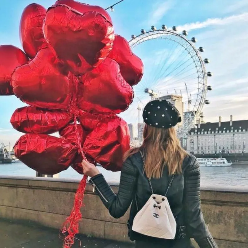 8 шт 18 Inch цвета розового золота красный Фольга формой сердца Воздушные шары брак