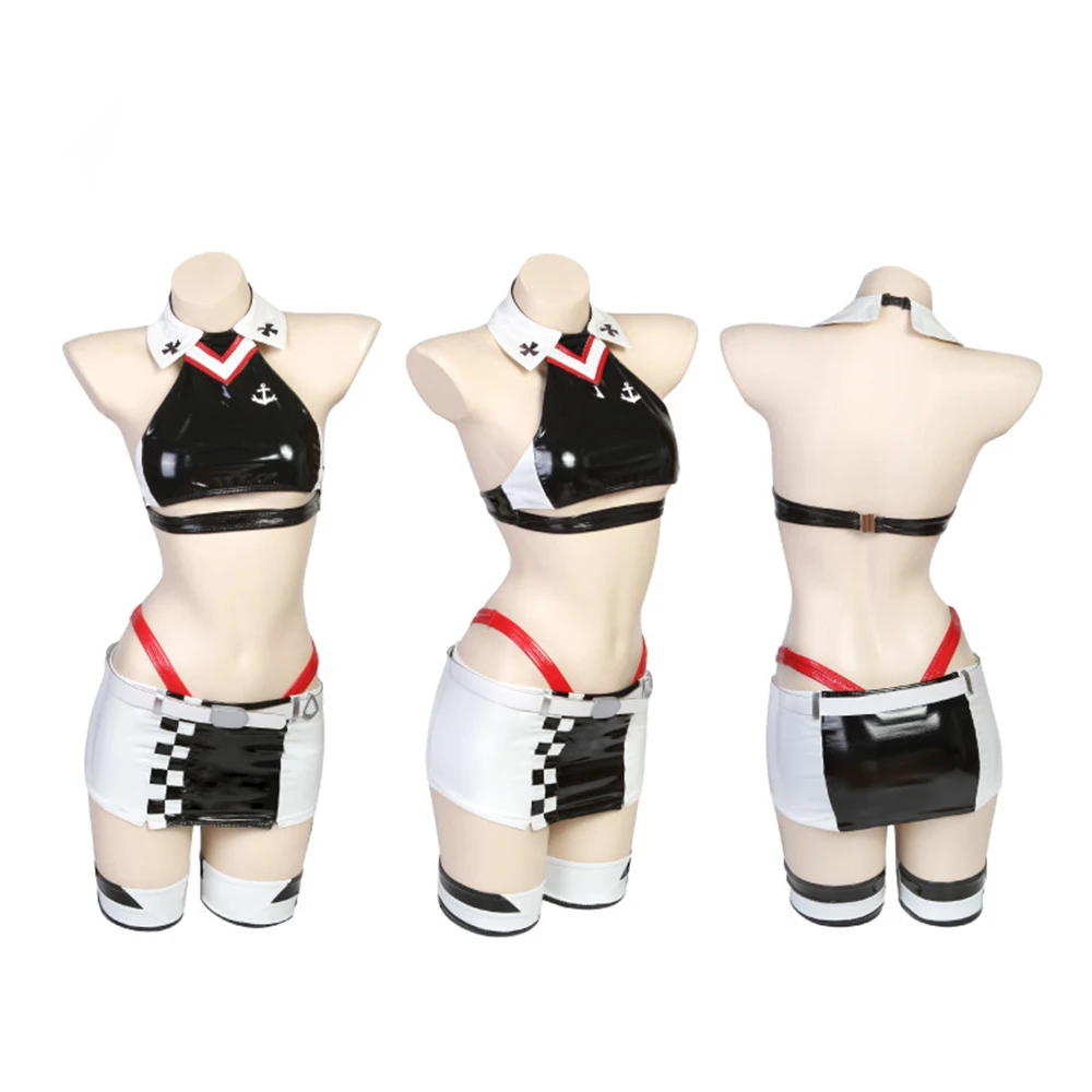 AGCOS Azur Lane FINAL LAP кожаный гоночный костюм косплей женское пальто + топ юбка