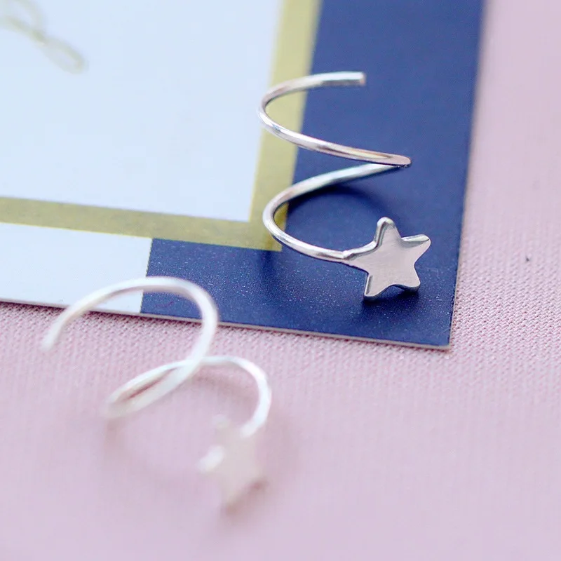 XIYANIKE серебро 925 пробы креативные весенние вращающиеся круглые серьги гвоздики