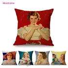 Комикс Сексуальная красивая девушка леди женщина в европейском стиле 50-х годов винтажный постер Стиль Кафе Ресторан украшения Подушка Чехол постельное белье Наволочка на подушку