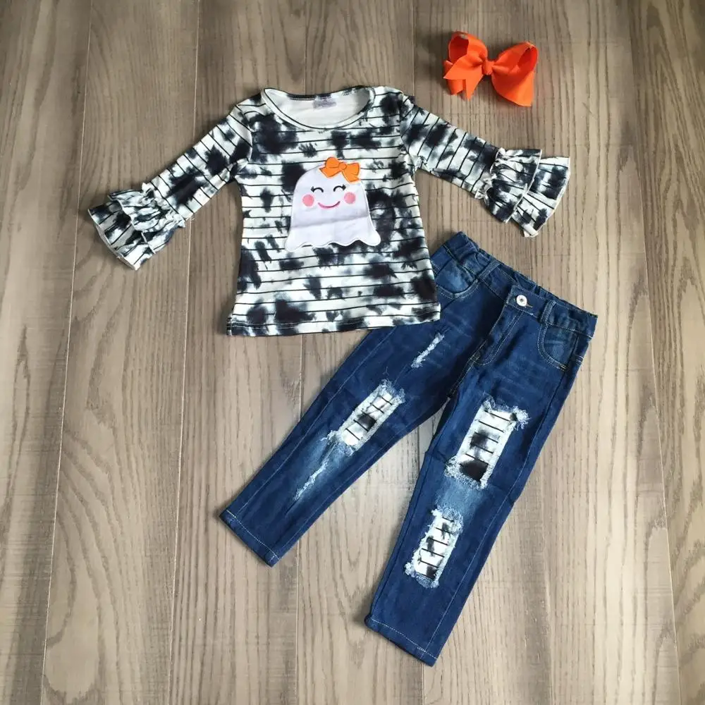 Джинсы для маленьких девочек на осень и зиму эксклюзивная серая детская одежда в