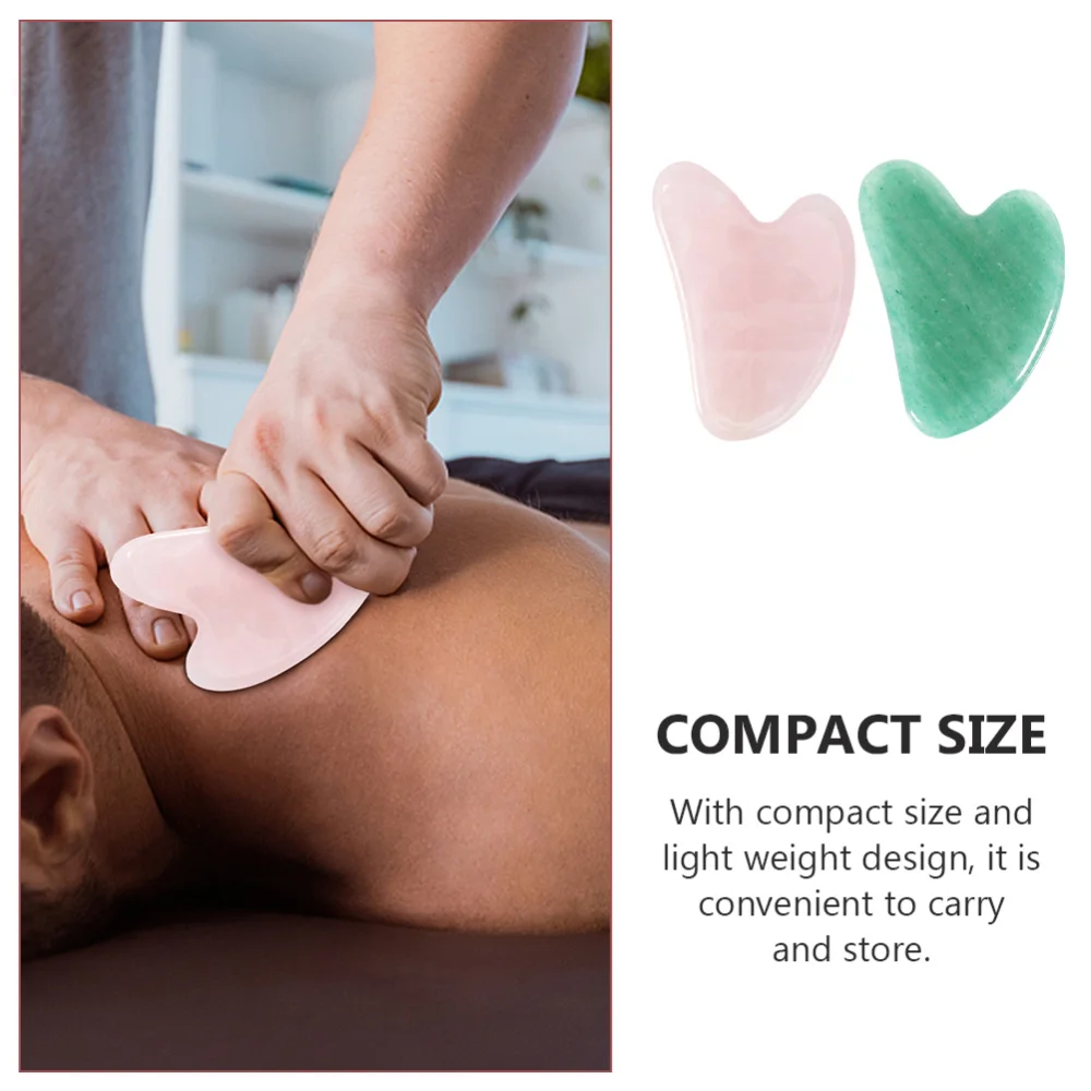 

2Pcs Natural Stone Board Jade Massager Physical Therapy Scrapping Board