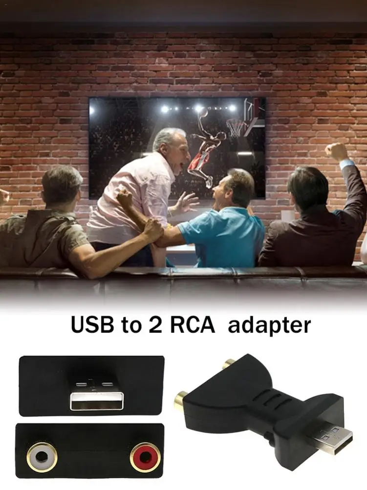 Video Audio Converter Adapter USB To 2 RCA Female And Cable | Электроника