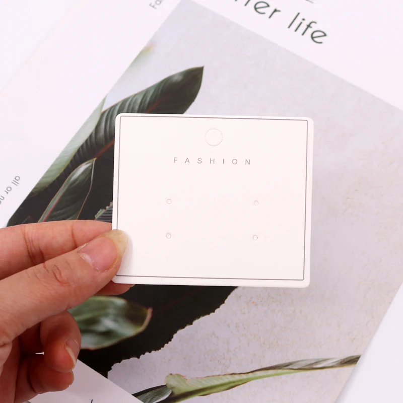 

6x7cm Fashion Simple Earring Packaging Card Paper Ear Ornament Diaplsy Holder 100pcs/lot White Pack Paper Studs Earrings Cards