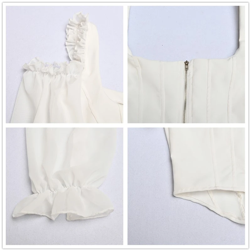 Fuedage сексуальный осенний женский топ с сетчатыми краями петельным рукавом